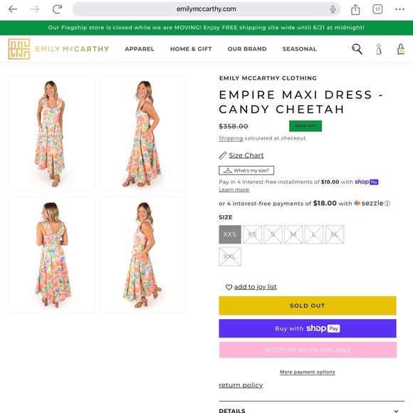 Emily McCarthy Candy Cheetah Empire Maxi Dress - Picture 4 of 4